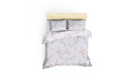 L'essentiel linge de maison Juego de funda de edredón Jasmine Blanco y Salmón 4 piezas